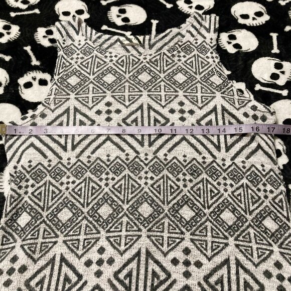 GINGER G Grey geometric print knit tank top ~ Art Deco inspired XS SMALL top - Picture 8 of 13